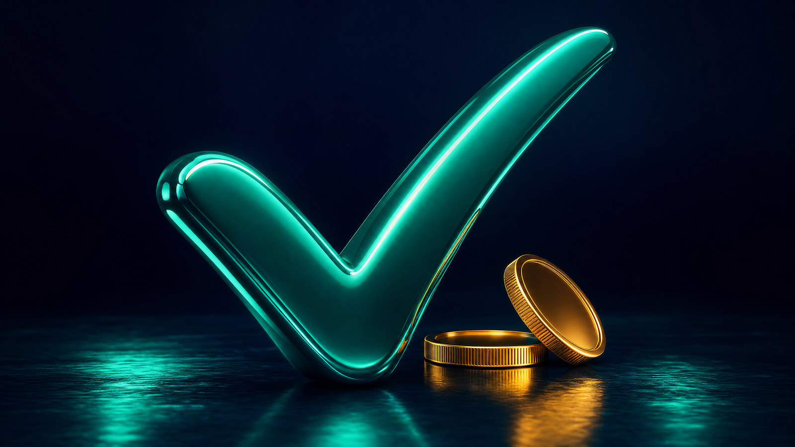 Stylized 3D checkmark symbol representing Kinghills customer support reliability